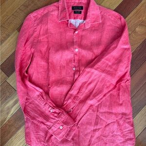 Men's Pink/Red Linen Shirt